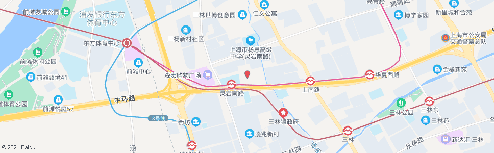 上海灵岩南路杨南路_公交站地图_上海公交_妙搜公交查询2024