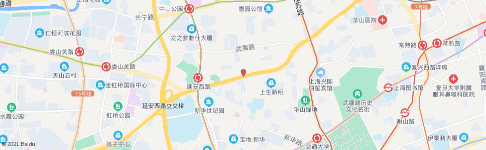 上海延安西路定西路_公交站地图_上海公交_妙搜公交查询2024