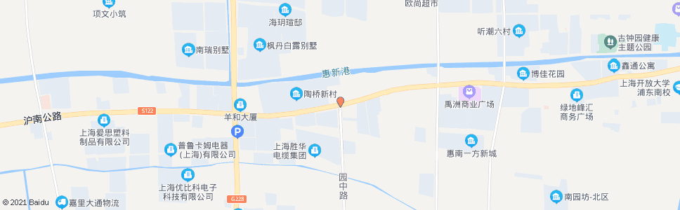 上海沪南公路园中路(招呼站)_公交站地图_上海公交_妙搜公交查询2024