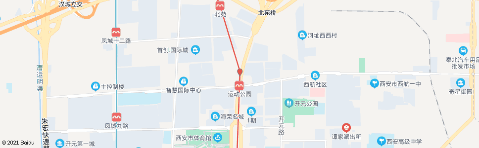 西安凤城十路未央路口(地铁运动公园站)_公交站地图_西安公交_妙搜公交查询2024