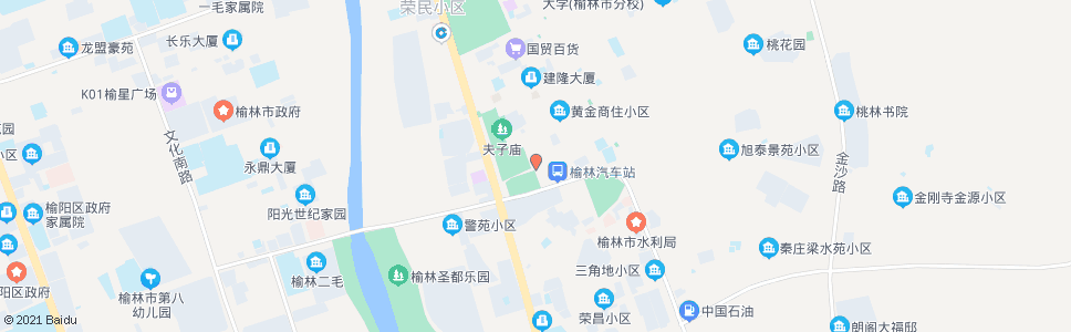 榆林榆林小吃街_公交站地图_榆林公交_妙搜公交查询2024