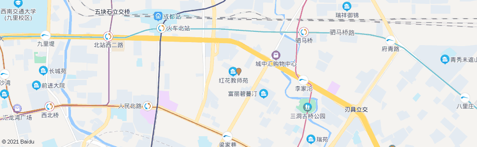 成都红花南路_公交站地图_成都公交_妙搜公交查询2024