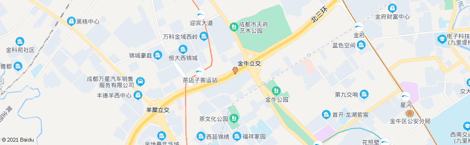 成都三环路金牛立交桥南内侧_公交站地图_成都公交_妙搜公交查询2024