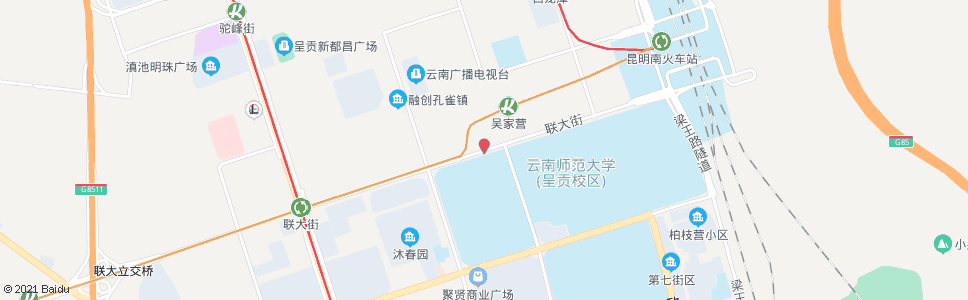 昆明联大街(师大北门)_公交站地图_昆明公交_妙搜公交查询2024