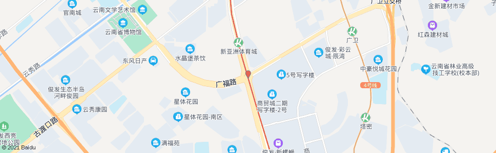 昆明广福路口(彩云北路)_公交站地图_昆明公交_妙搜公交查询2025