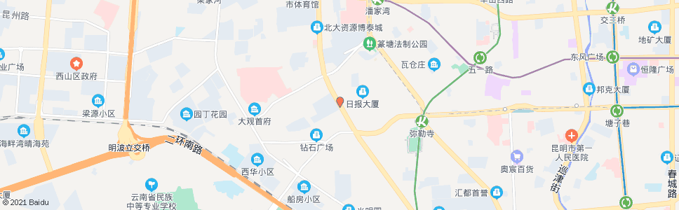 昆明新闻路口环城西路_公交站地图_昆明公交_妙搜公交查询2024