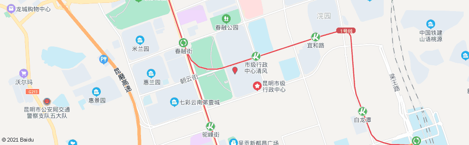 昆明龙园路(朝云街口)_公交站地图_昆明公交_妙搜公交查询2025