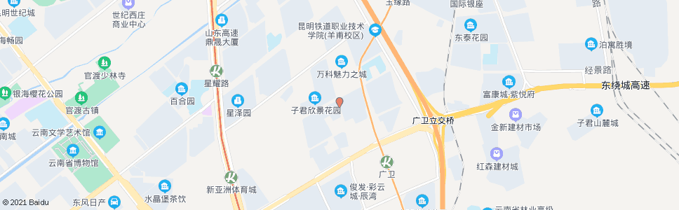 昆明广居路南段_公交站地图_昆明公交_妙搜公交查询2024