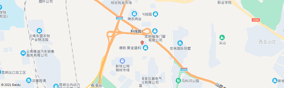 昆明凌源路口拓翔路_公交站地图_昆明公交_妙搜公交查询2025