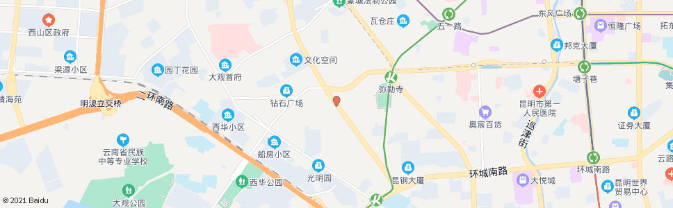 昆明西坝路口环城西路_公交站地图_昆明公交_妙搜公交查询2024