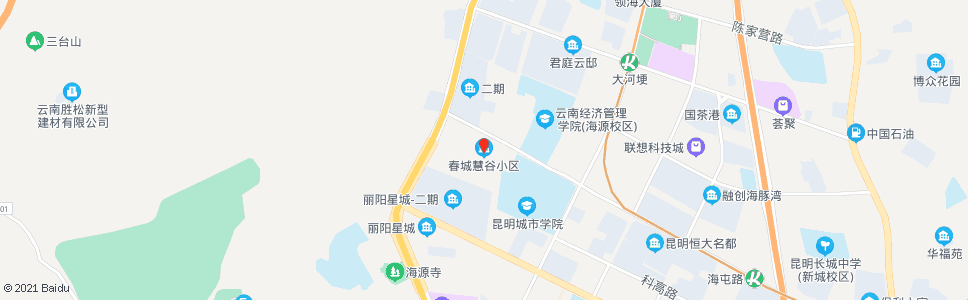 昆明慧谷路(春城慧谷小区)_公交站地图_昆明公交_妙搜公交查询2025