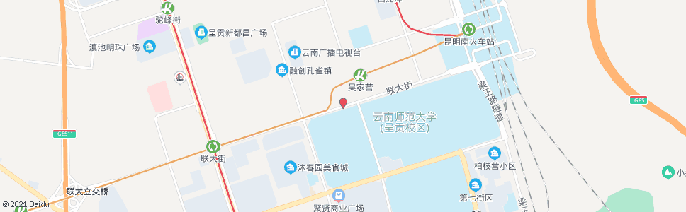 昆明联大街(师范大学北门)_公交站地图_昆明公交_妙搜公交查询2025