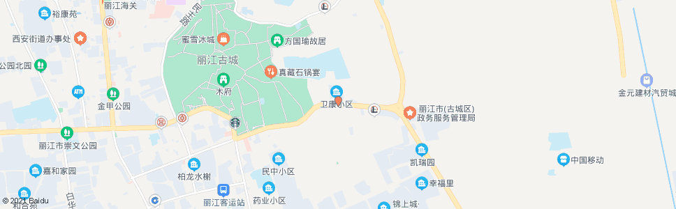 丽江古城建材市场_公交站地图_丽江公交_妙搜公交查询2025