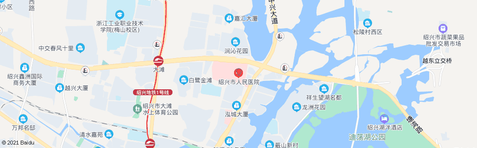 绍兴市人民医院(昌安渡头)_公交站地图_绍兴公交_妙搜公交查询2024