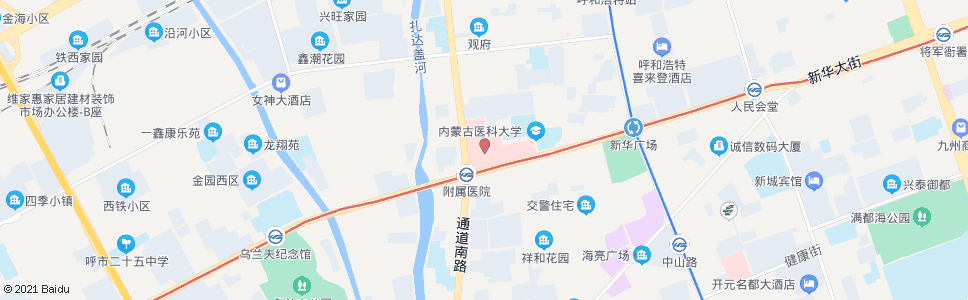 呼和浩特医科大学附属医院_公交站地图_呼和浩特公交_妙搜公交查询2024